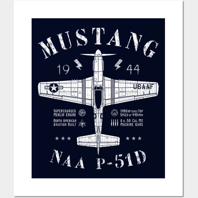 P-51 Mustang Wall Art by 909 Apparel